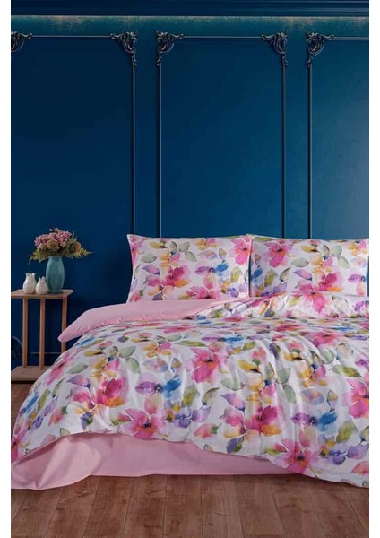 Flowers %100 Pamuk Çift Kişilik Nevresim Takımı