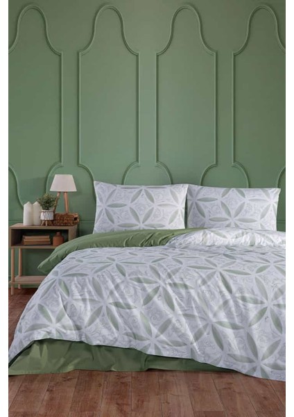 Evelya Green %100 Pamuk Çift Kişilik Nevresim Takımı