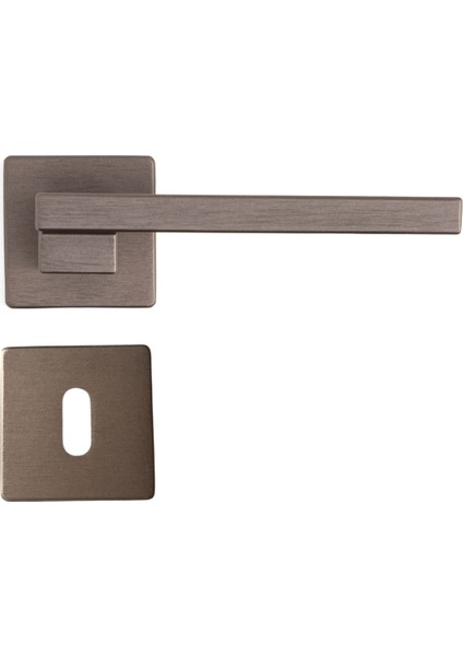 Step Rozetli Kapı Kolu Koyu Bronz Saten Renk Oda Rozetli