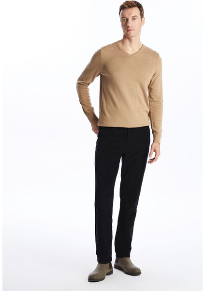 Yeni Sezon Standart Kalıp Kadife Erkek Chino Pantolon