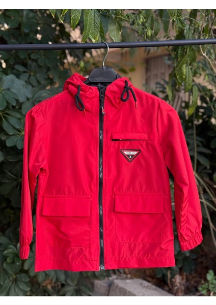 Unisex Çocuk Kapüşonlu Çift Cepli Mevsimlik Yağmurluk fiyatları