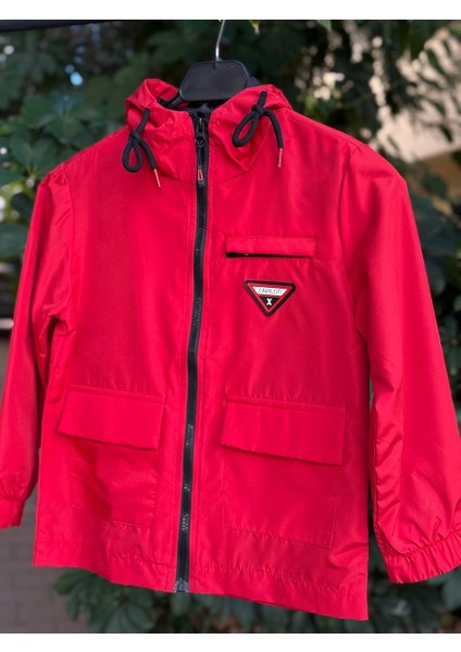 Unisex Çocuk Kapüşonlu Çift Cepli Mevsimlik Yağmurluk fırsatları