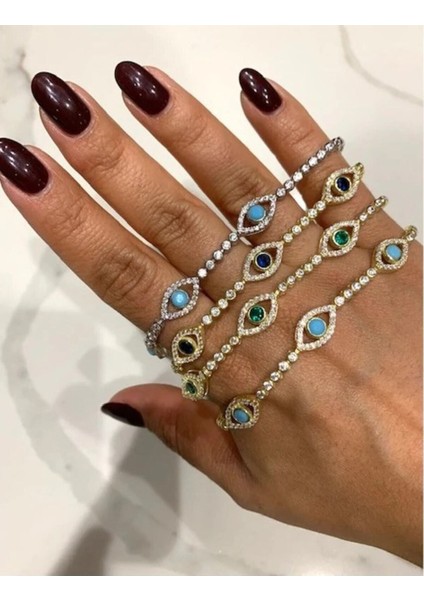 Renkli Nazar Göz Bileklik 925 Ayar Gümüş fiyatları