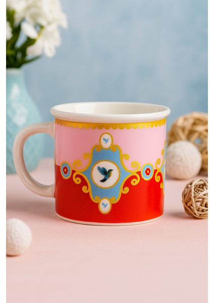 Kadıkızı Pembe Yalıçapkını 2'li Porselen Kupa Seti