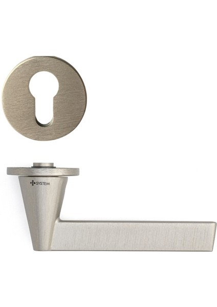 Robın Rozetli Kapı Kolu Nikel Saten Renk Yale ( Dış Kapı Rozetli)