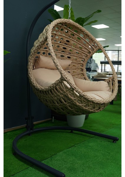 Rattan Bahçe ve Balkon Salıncağı Ø107CM 140 kg Taşıma Kapasiteli modelleri