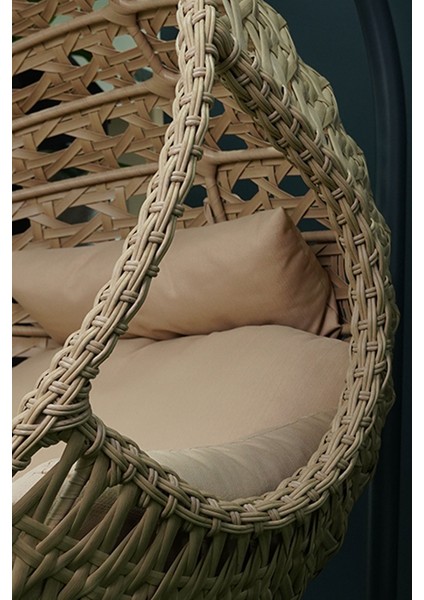 Rattan Bahçe ve Balkon Salıncağı Ø107CM 140 kg Taşıma Kapasiteli