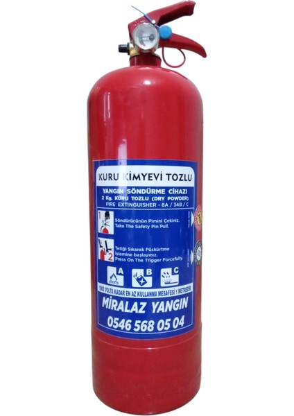 2 kg Yangın Söndürme Tüpü Tüvtürk Uyumlu 4 Yıl Garanti