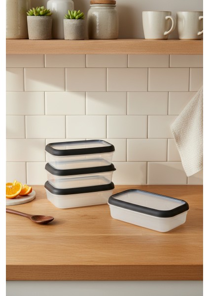 Gusto 4'lü Saklama Kabı Siyah ( 4x 0,70 Lt) modelleri