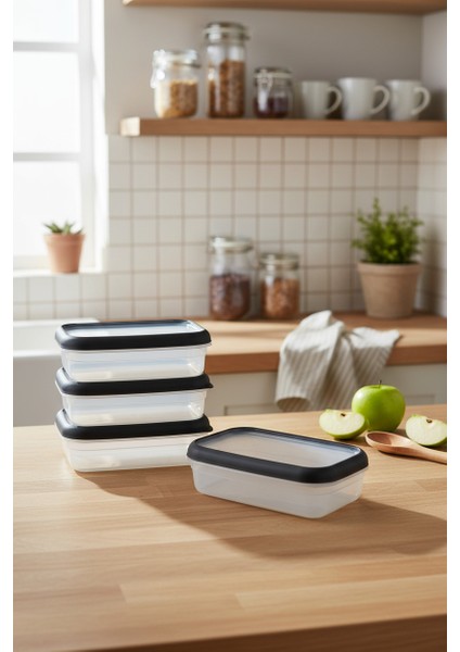 Gusto 4'lü Saklama Kabı Siyah ( 4x 0,70 Lt) fırsatları