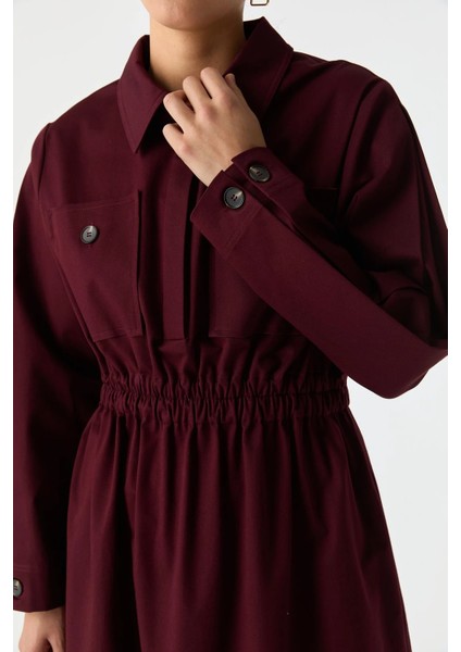 Cep Detaylı Elastik Belli Pamuk Elbise fırsatları