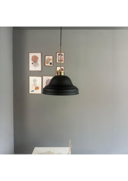 Ulmete Siyah Ince Eskitme Başlık Tekli Sarkıt Avize Salon Ofis Otel Avizeleri Vintage Tasarım indirimleri