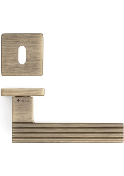 Step Rozetli Kapı Kolu Antik Renk Oda Rozetli