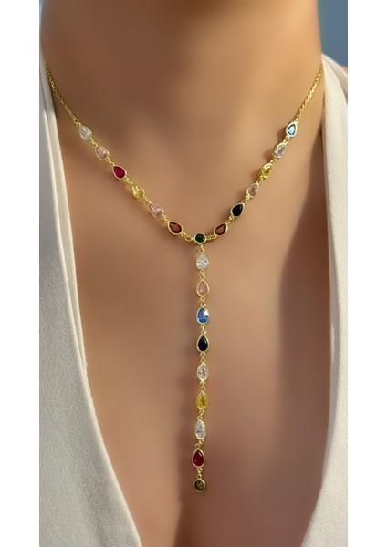 Renkli Damla Form Y Kolye fiyatları