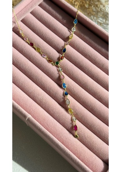 Renkli Damla Form Y Kolye fırsatları