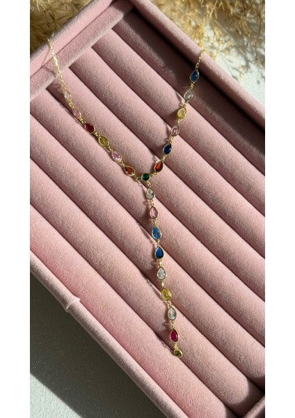 Renkli Damla Form Y Kolye indirimleri