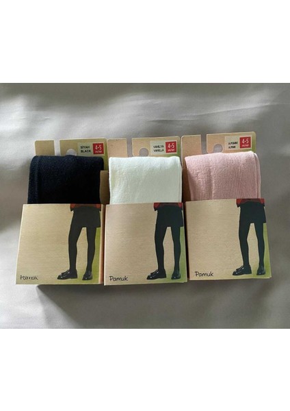 Pamuklu 3'lü Kız Çocuk Cotton Renkli Külotlu Çorap