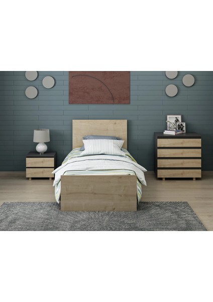 Vive Karyola 90X190-ANTRASIT-SAFIR modelleri