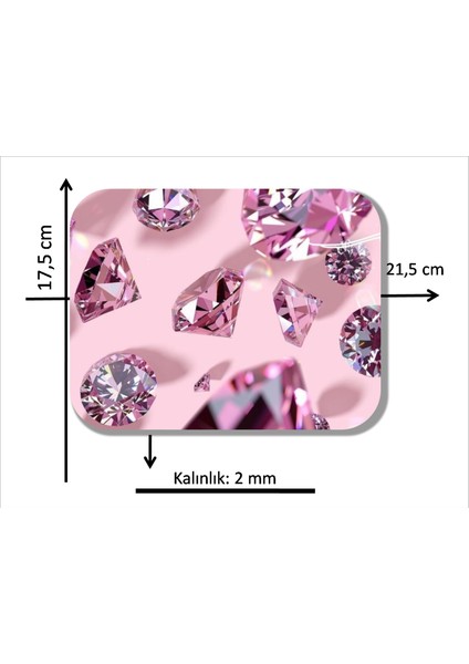 Pembe Pırlanta Baskılı Mouse Pad fiyatları
