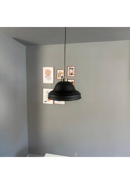 Ulmete Siyah Küçük Plafonyer Başlık Tekli Sarkıt Avize Salon Otel Restoran Avizeleri Vintage Tasarım fiyatları