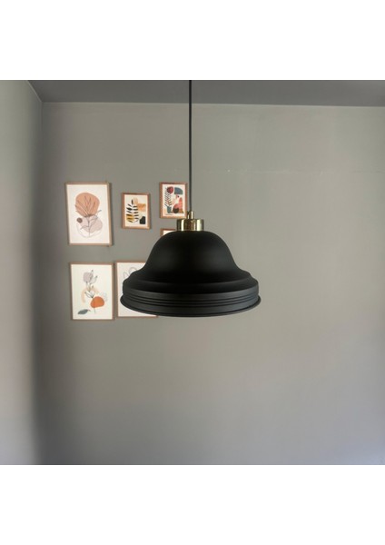Ulmete Siyah Küçük Plafonyer Başlık Tekli Sarkıt Avize Salon Otel Restoran Avizeleri Vintage Tasarım modelleri