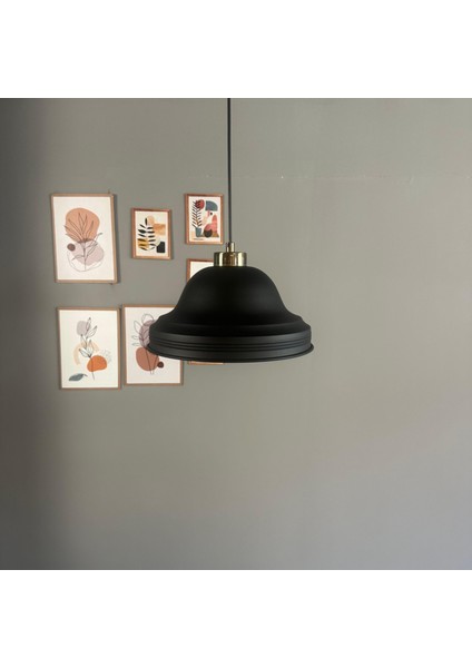 Ulmete Siyah Küçük Plafonyer Başlık Tekli Sarkıt Avize Salon Otel Restoran Avizeleri Vintage Tasarım fırsatları