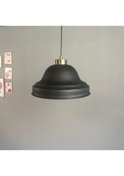 Ulmete Siyah Küçük Plafonyer Başlık Tekli Sarkıt Avize Salon Otel Restoran Avizeleri Vintage Tasarım indirimleri