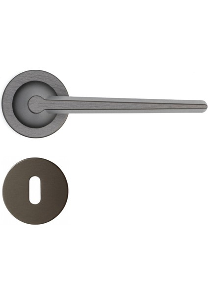 Robın Rozetli Kapı Kolu Kalaylı Siyah Saten Renk Oda Rozetli