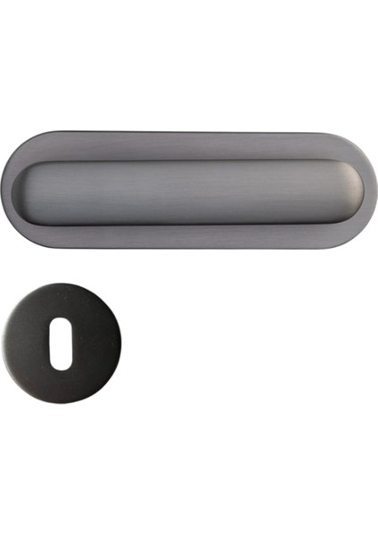 Sınus Rozetli Kapı Kolu Füme Renk Oda Rozetli