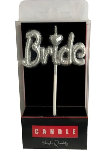 Yazılı Folyo Balon Şekilli Gümüş Mum MUM1002-9