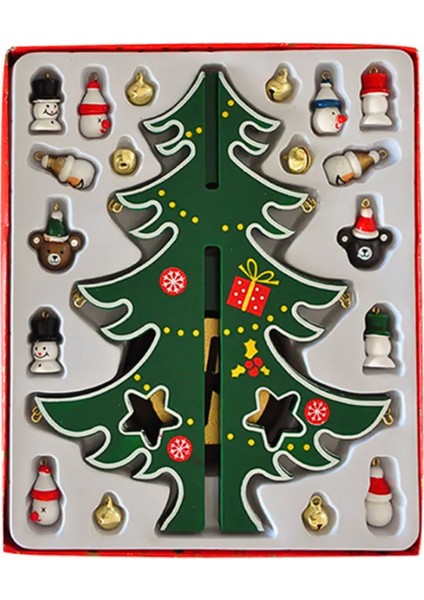 Yılbaşı Ahşap Dekor 24CM -Çam Ağacı Yeşil fiyatları