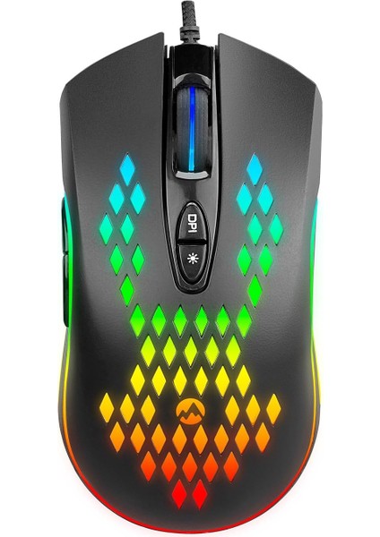 SM-G07 Metafor USB Siyah 800/1600/3200/4800/6400 Dpı Rgb Gaming Mouse
