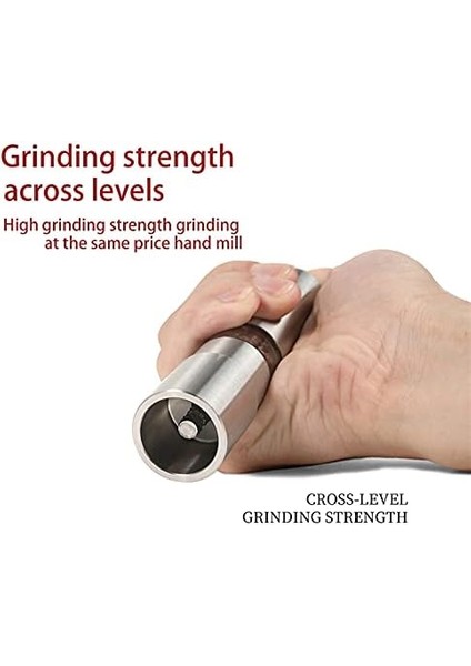 Paslanmaz Çelik Tek Elle Kullanılabilir Biber ve Tuz Değirmeni – Push Button Mekanizma, Ayarlanabilir Öğütme, Şeffaf Hazne, Dayanıklı Metal Gövde | MG600A modelleri