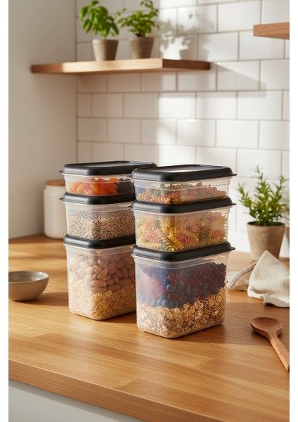 Gusto 6'lı Saklama Kabı Siyah ( 2x 1,9lt - 2x 1 Lt - 2x 0,70 Lt) fiyatları