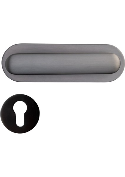 Sınus Rozetli Kapı Kolu Füme Renk Yale ( Dış Kapı Rozetli)