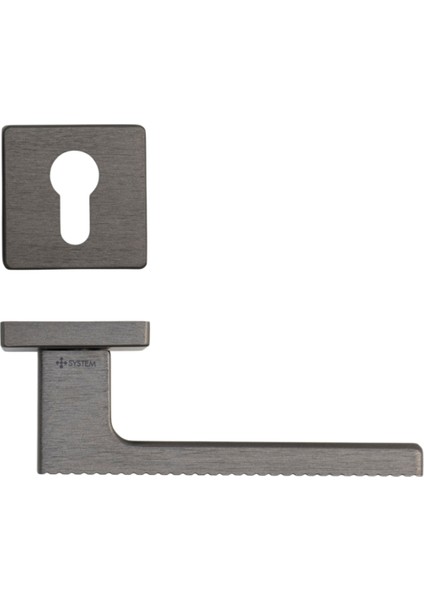 Tuna Rozetli Kapı Kolu Kalaylı Siyah Saten Renk Yale ( Dış Kapı Rozetli)