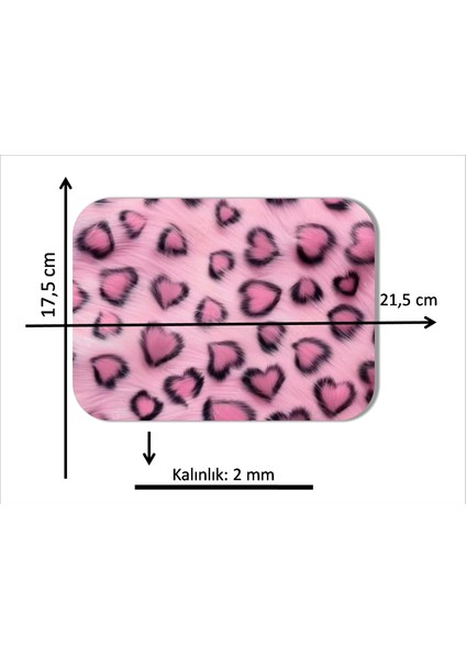 Pembe Kalpli Leopar Baskılı Mouse Pad modelleri