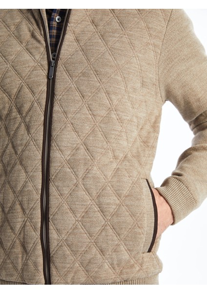 Yeni Sezon Standart Kalıp Dik Yaka Erkek Triko Mont modelleri