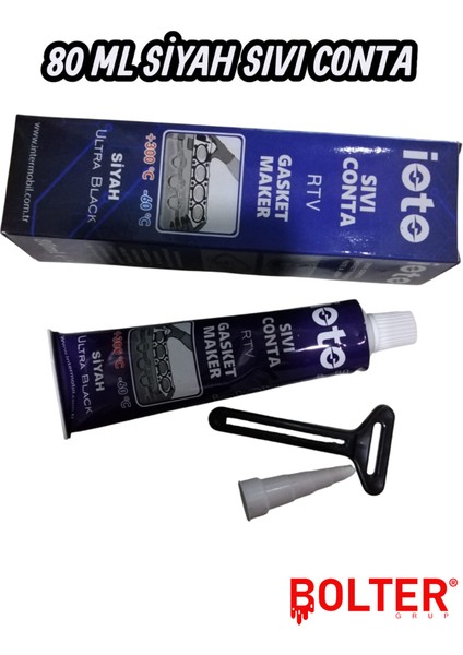 Siyah Sıvı Conta Rtv +300°C Isıya Dayanıklı 80 ml Tüp Silikon