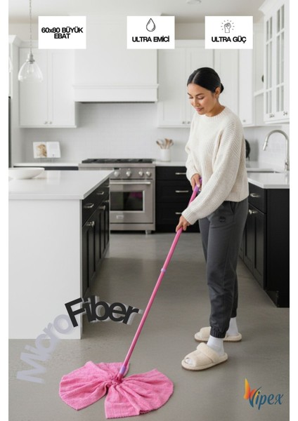 60X80 Ultra Doku Havlu Mop Başlığı Yüksek Emicilik