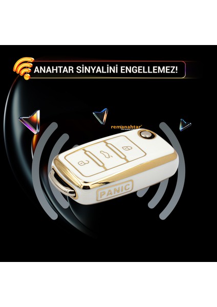 Jetta Beetle Tiguan Passat Golf Mk6 Polo 3+1 Buton Sustalı Nano Anahtar Kılıfı - Beyaz fırsatları