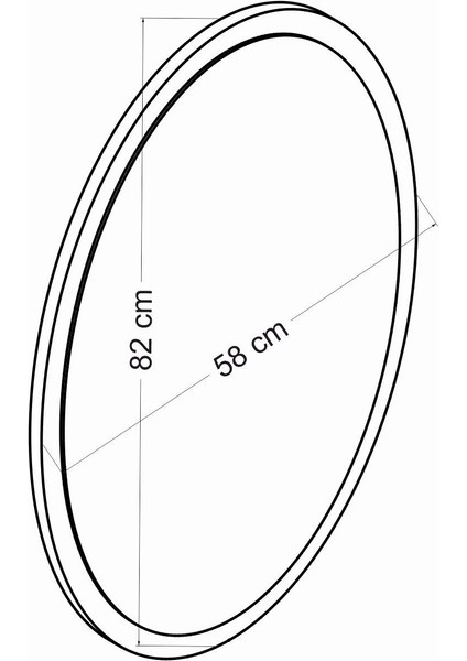 Elips Ayna - Antrasit (Rafsız)