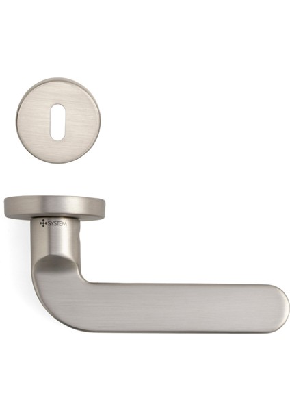 Moon Rozetli Kapı Kolu Nikel Saten Mat Renk Oda Rozetli