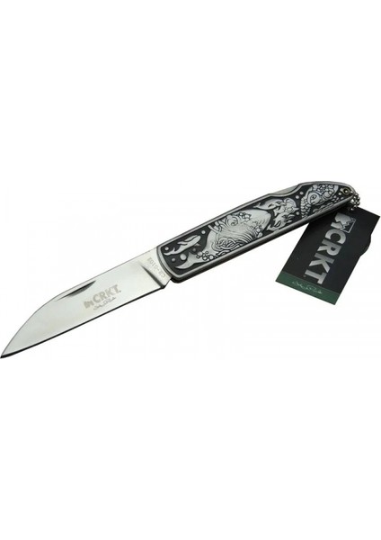 Eco Lounge Crkt Cr 0102 Kamp Çakı 20 cm - Balık Desenli Metal Sap, Kılıflı, Kutulu