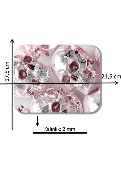 Pembe Kuru Kafa Baskılı Mouse Pad modelleri