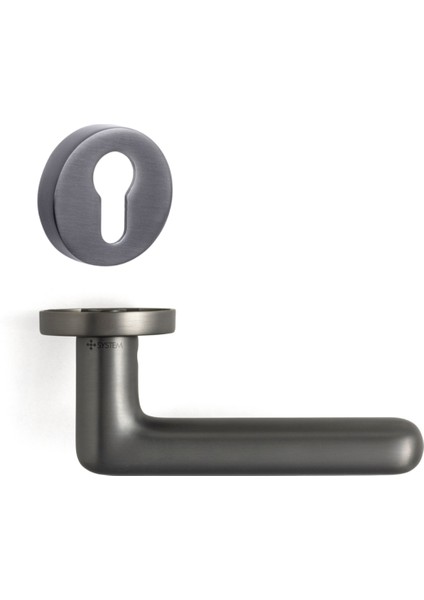 Jaden Rozetli Kapı Kolu Füme Renk Yale ( Dış Kapı Rozetli)