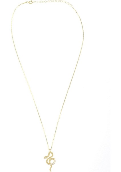 Altın Kaplama Yılan Figürlü 925 Ayar Gümüş Kolye modelleri