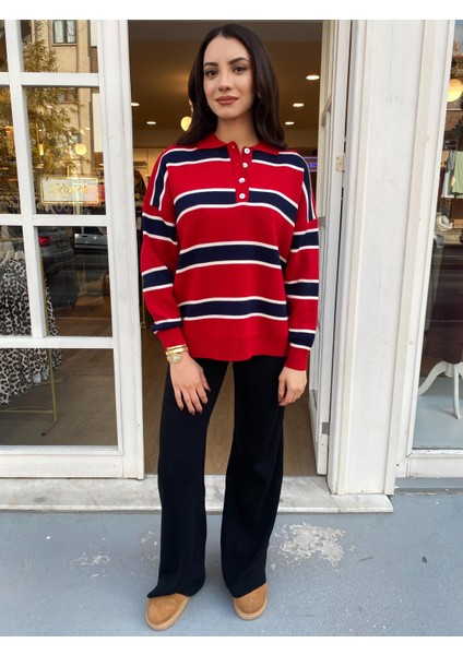 Polo Yaka Düğmeli Kazak fiyatları