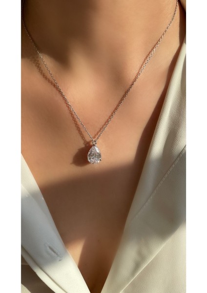 Ithal Yüksek Kalite Üretim Hem Choker Hem Kolye Model Damla Klasik Kolye 925 Ayar Gümüş modelleri