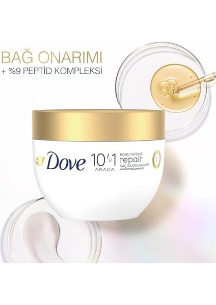 Dove 10'u 1 Arada Saç Bakım Maskesi Bond Intense Repair ve Peptid Kompleksi 265 ml
